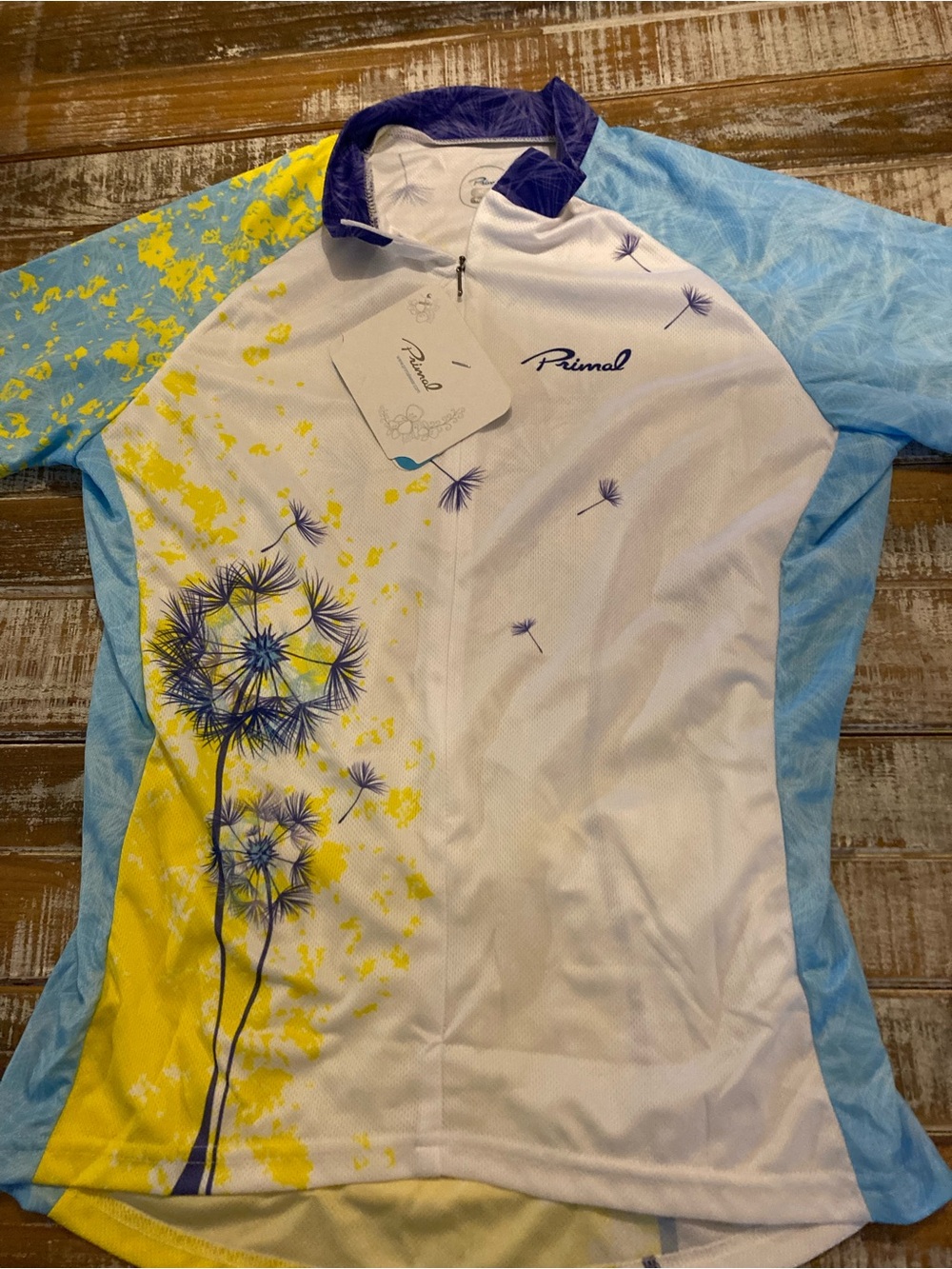 Primal Women’s White & Blue Dandelion Cycling Jersey